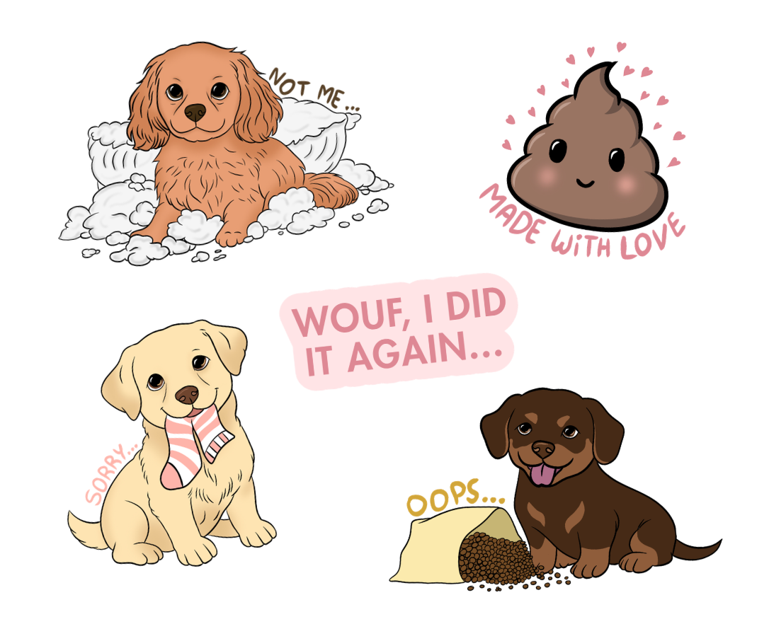 PACK STICKERS PUPPY CHAOS