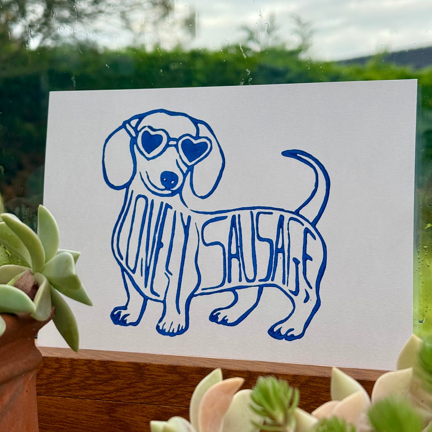Linogravure A5 - Lovely Sausage