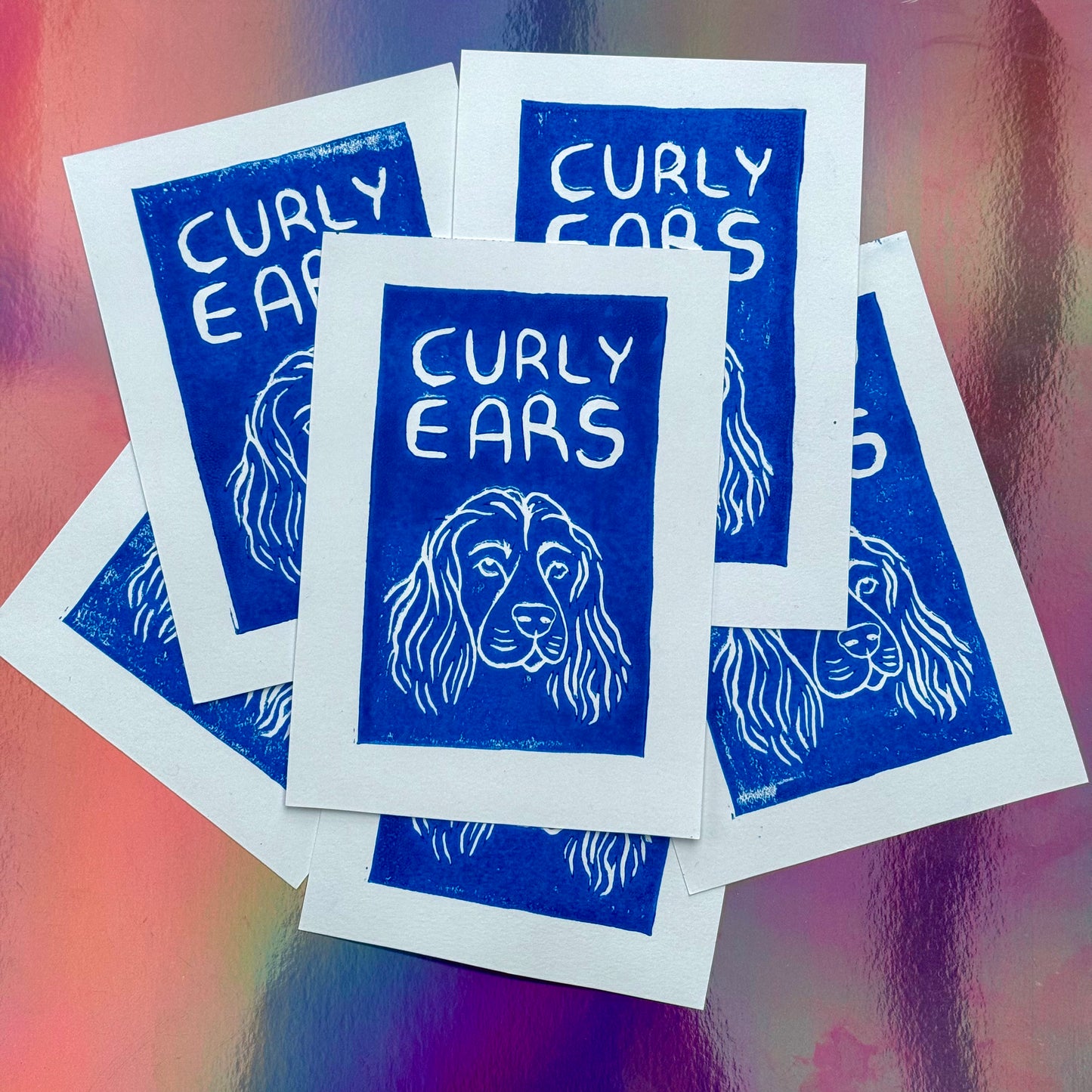 Linogravure A6 - Curly ears