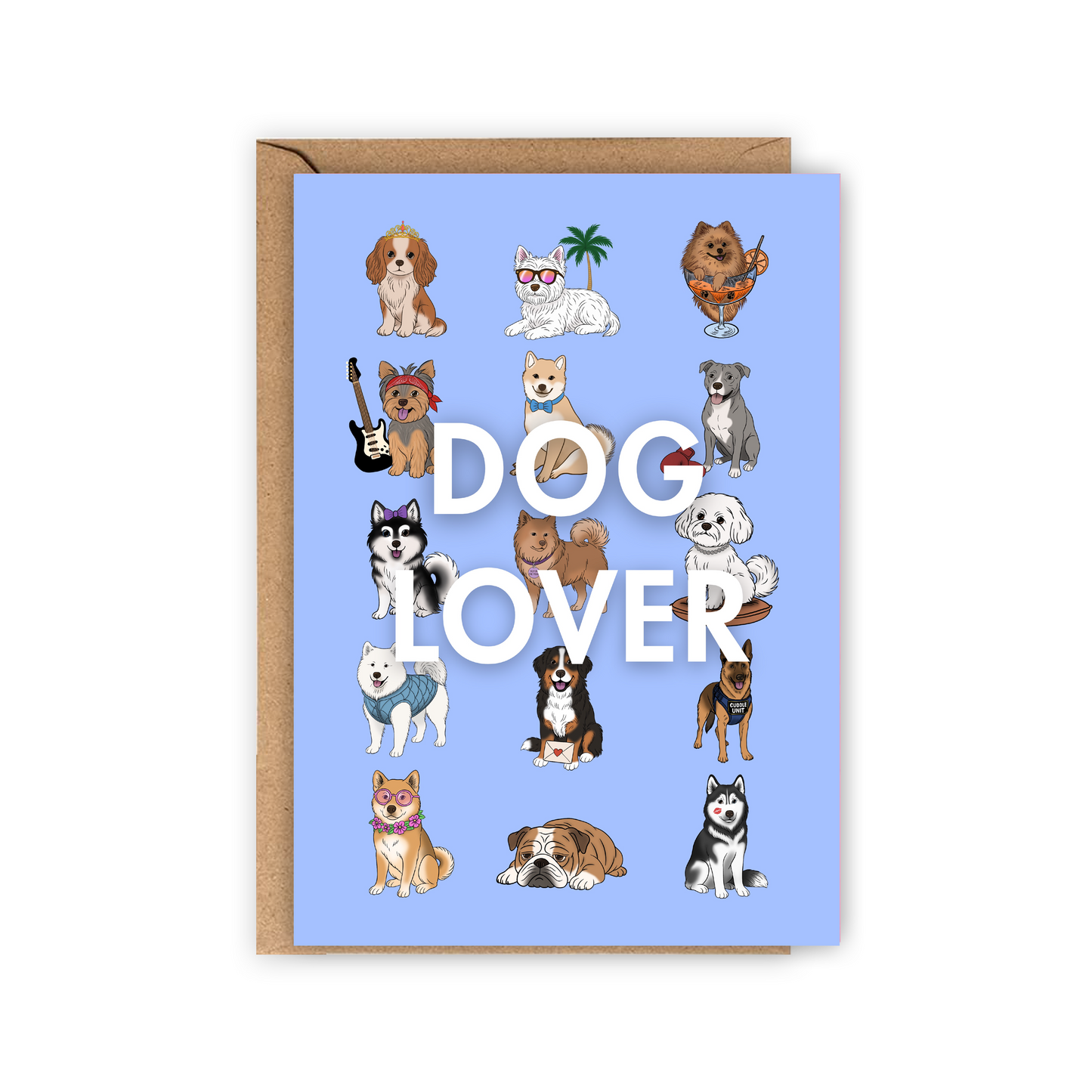 Carte DOG LOVER Bleu