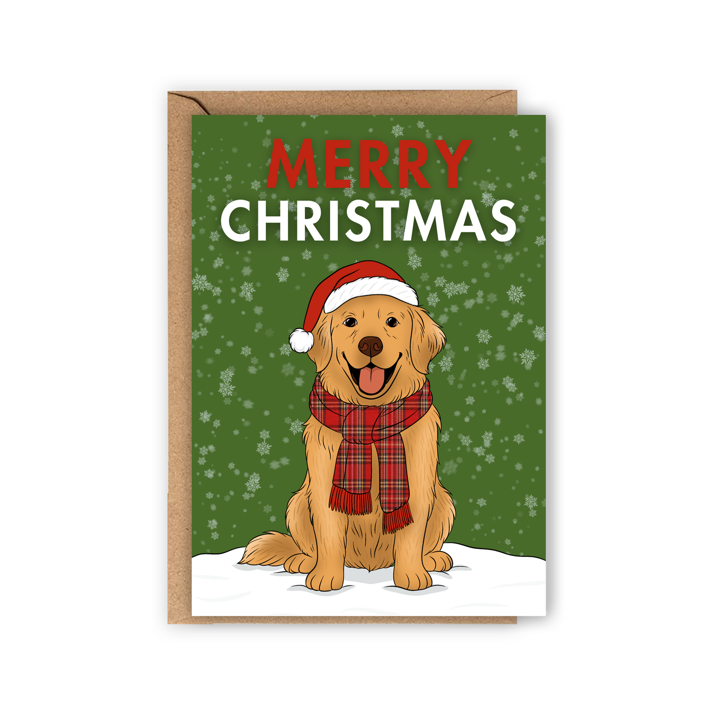Carte Merry Christmas Golden Retriever