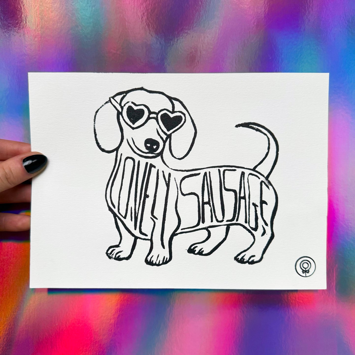 Linogravure A5 - Lovely Sausage