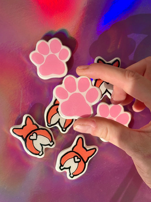 Magnet argile Patte rose