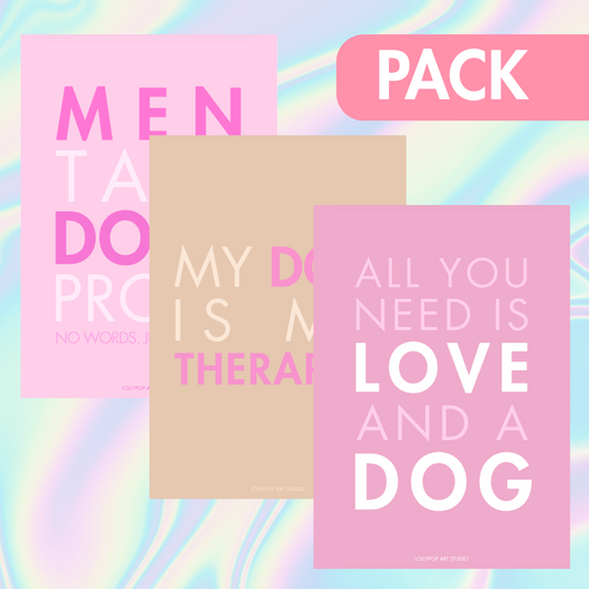 Pack “Affiches Dog Quotes – Rose & Loyalt”