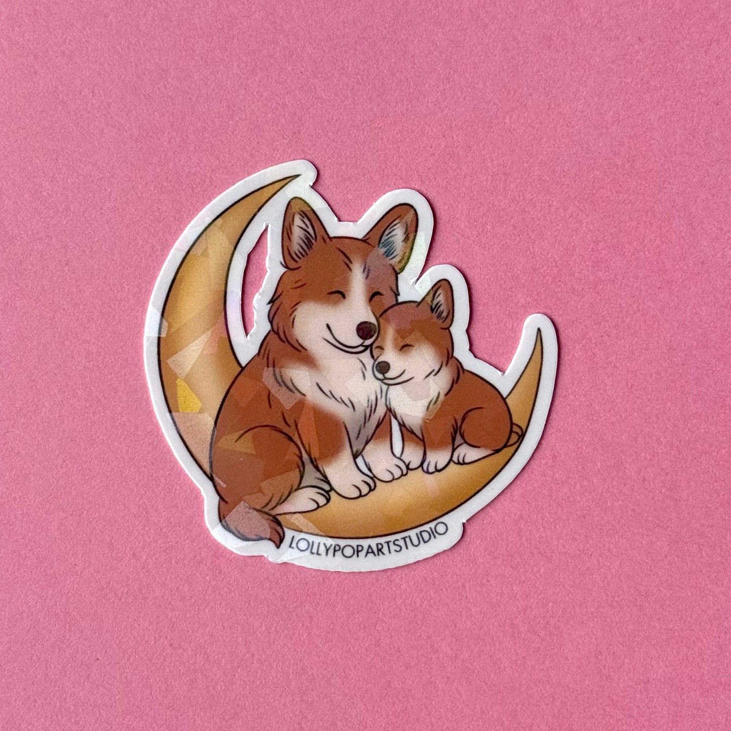 NEW Sticker Corgi Moon & Back
