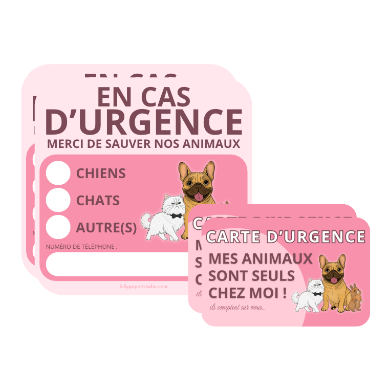 Medium pack urgences animaux 2 cartes + 2 stickers