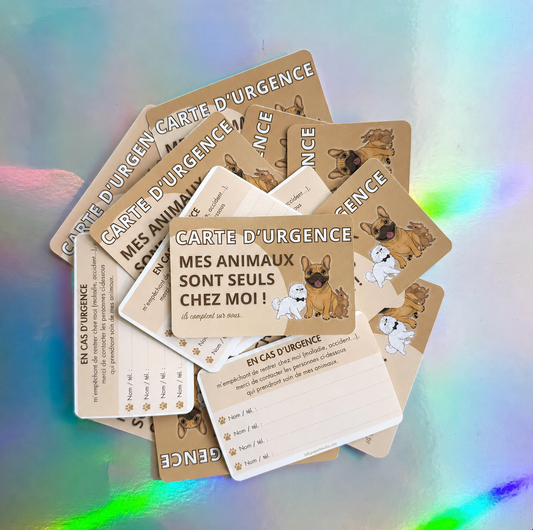 Carte urgences animaux beige