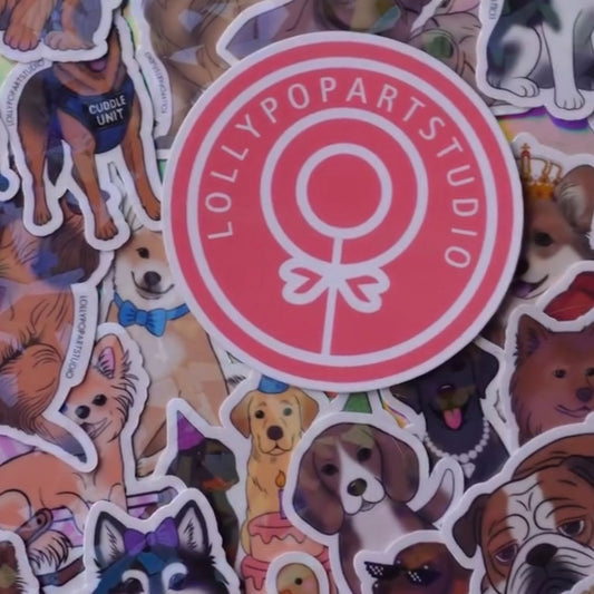 Sticker autocollant aquarelle chien Corgi, fait main