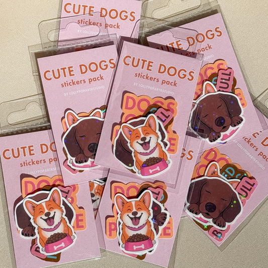 PACK STICKERS CUTE DOGS