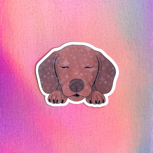 Sticker sleepy teckel