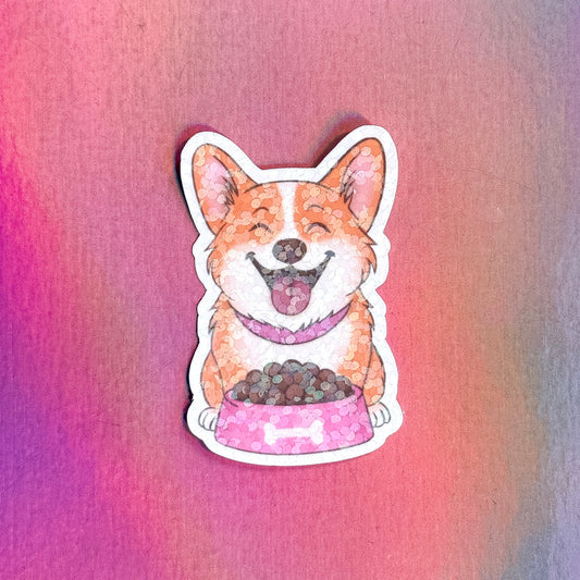 Sticker hungry corgi