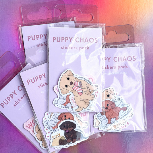 PACK STICKERS PUPPY CHAOS