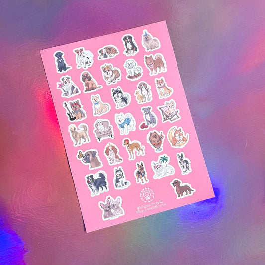Planche stickers 32 chiens