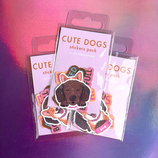 PACK STICKERS CUTE DOGS