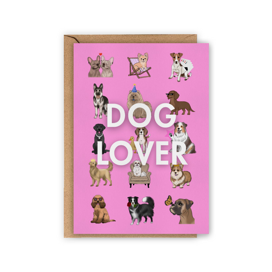 Carte DOG LOVER Rose