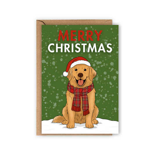 Carte Merry Christmas Golden Retriever